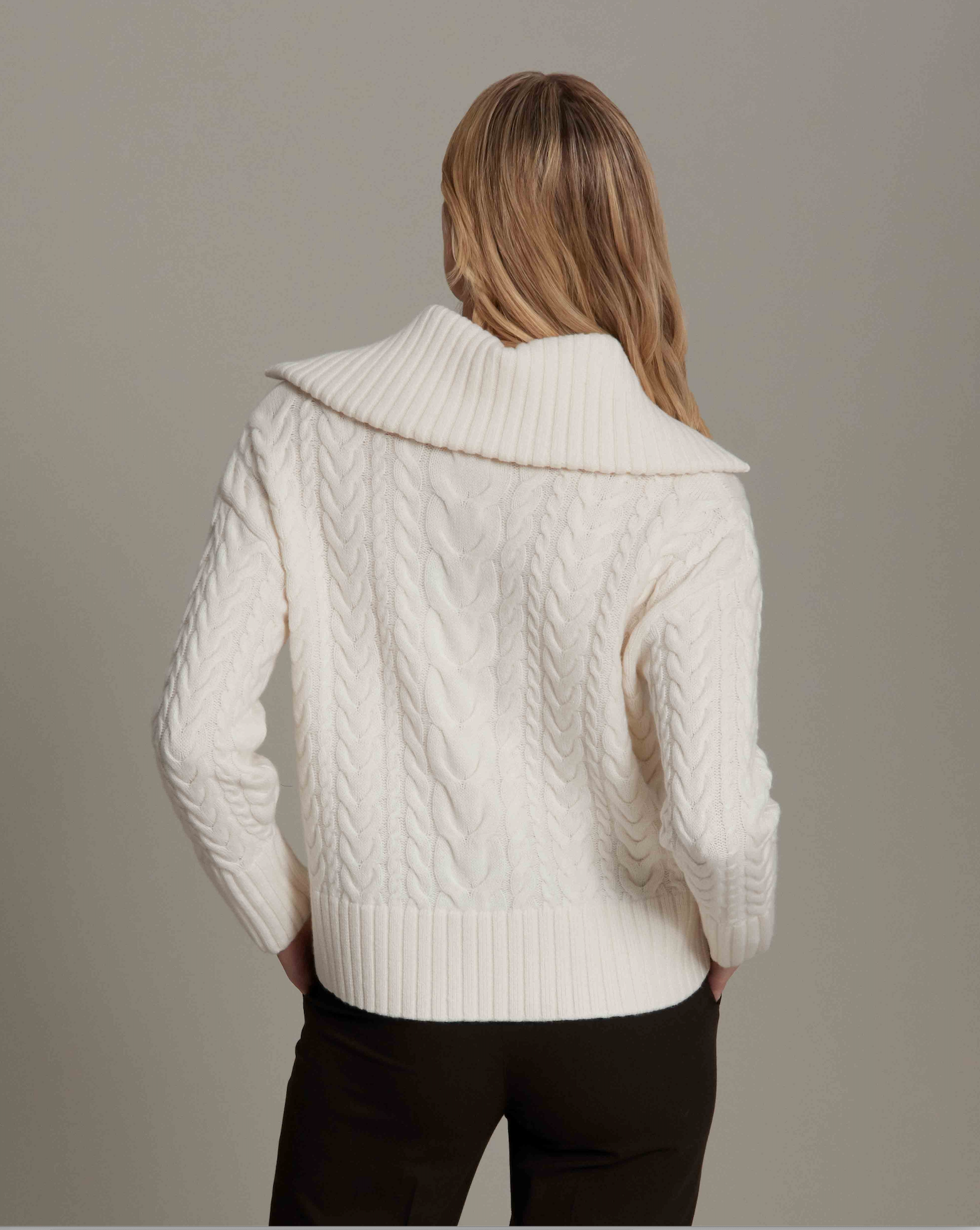 Merino Callie Cable Half Zip Pullover